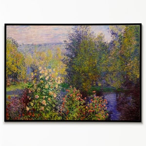 Claude Monet Gartenblume Poster, Wandkunst, Poster-Kunst, Botanische Druck, Natur inspiriert, künstlerische Eleganz, Gartenszene