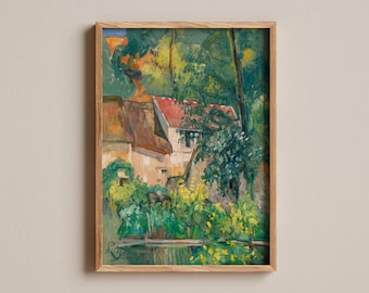 Haus von Père Lacroix Druck, impressionistische Landschaft Paul Cézannes, Rustikales Hauskunstwerk, architektonisches Meisterwerk, klassischer Kunstdruck