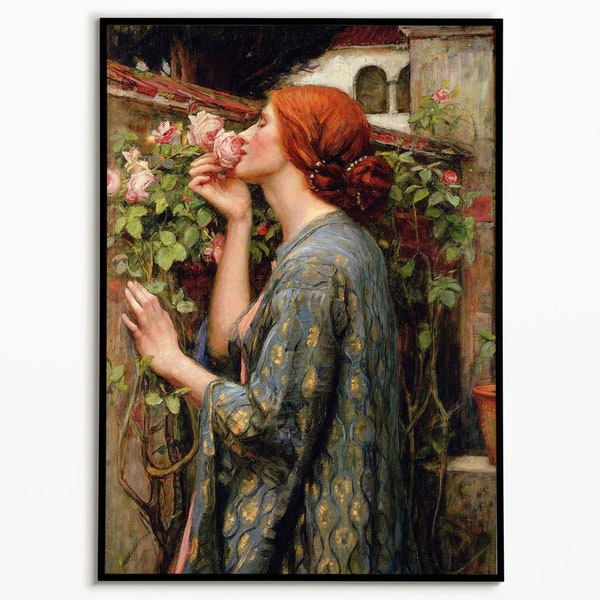 The Soul of the Rose Painting Poster, John William Waterhouse Art Print, Wall Art Decor, Poster Print, Pre-Raphaelite Art, Art Print Gift