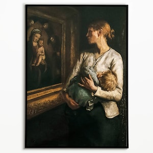 Mother and Child Looking at the Virgin and Child, Catholic Gifts, Sue Kouma Johnson, Saint Anne, Saint Ann, Patron of Mothers, Virgin Mary