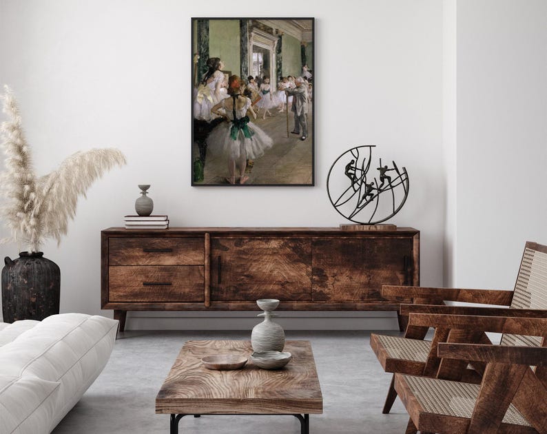 Edgar Degas Ballet Dance Class Impressionist Ballerina Poster, Inspired Poster, Wall Art, Fine Art Print Home Deco, Colorful Print image 2