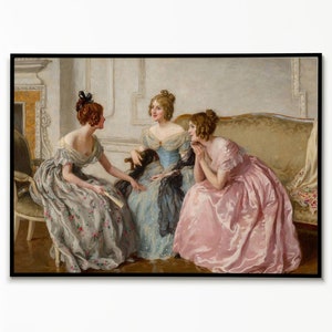 GOSSIP GIRLS Circa 19th Century Poster, Poster, Wall Art, Poster Print, Wall Decor, Gossip Girls, 19th Century, Vintage, Retro, Women