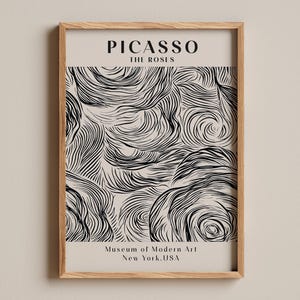 Picasso Die Rosen Ausstellung Wand Kunst Poster, Abstrakte Kunst, Minimalistische Geschenkidee, Berühmter Künstler Druck, Galerie Wand Wohnkultur, Housewarming
