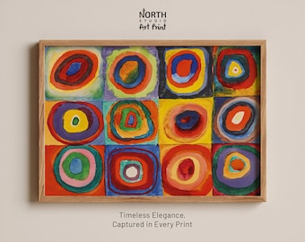Color Study by Wassily Kandinsky, Abstract Geometric Print, Bauhaus Wall Art, Color Theory Painting, Modernist Decor
