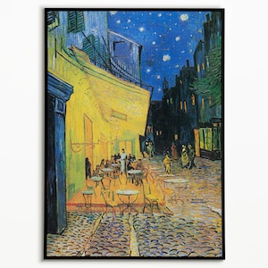 Vincent van Gogh Café Terrace at Night Poster, Decorazione murale, Stampa poster, Decorazione murale, Opera d'arte impressionista, Paesaggio urbano, Regalo stampa artistica