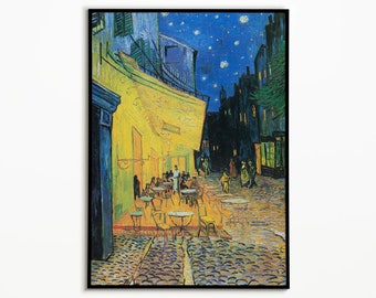 Vincent van Gogh Café Terrace at Night Poster, Wall Art Decor, Poster Print, Wall Decor, Impressionist Artwork, Cityscape, Art Print Gift