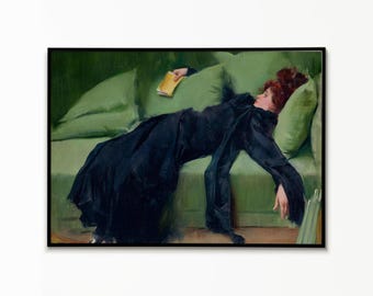 Decadent Young Woman After the Dance, Victorian Portrait Painting, Vintage Art Print, Wall Decor, Digital Gicleé Print