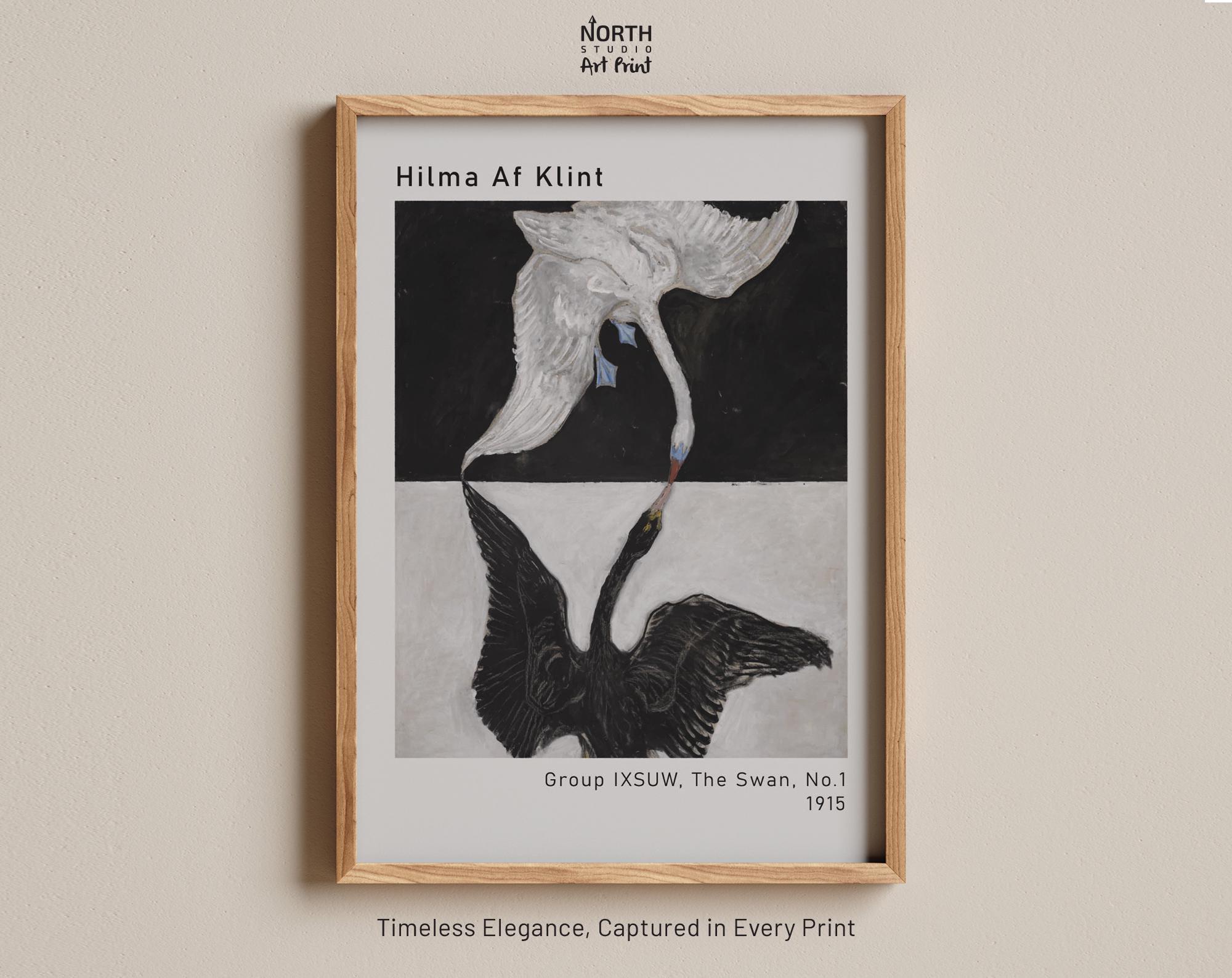 The Swan No. 1 Print, Hilma Af Klint Black and White Swan Print
