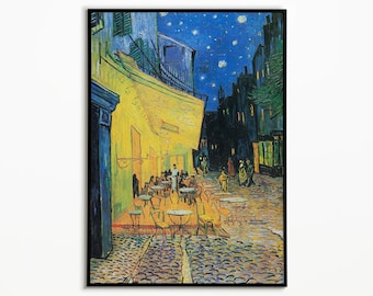 Vincent van Gogh Café Terrace at Night Poster, Wall Art Decor, Poster Print, Wall Decor, Impressionist Artwork, Cityscape, Art Print Gift