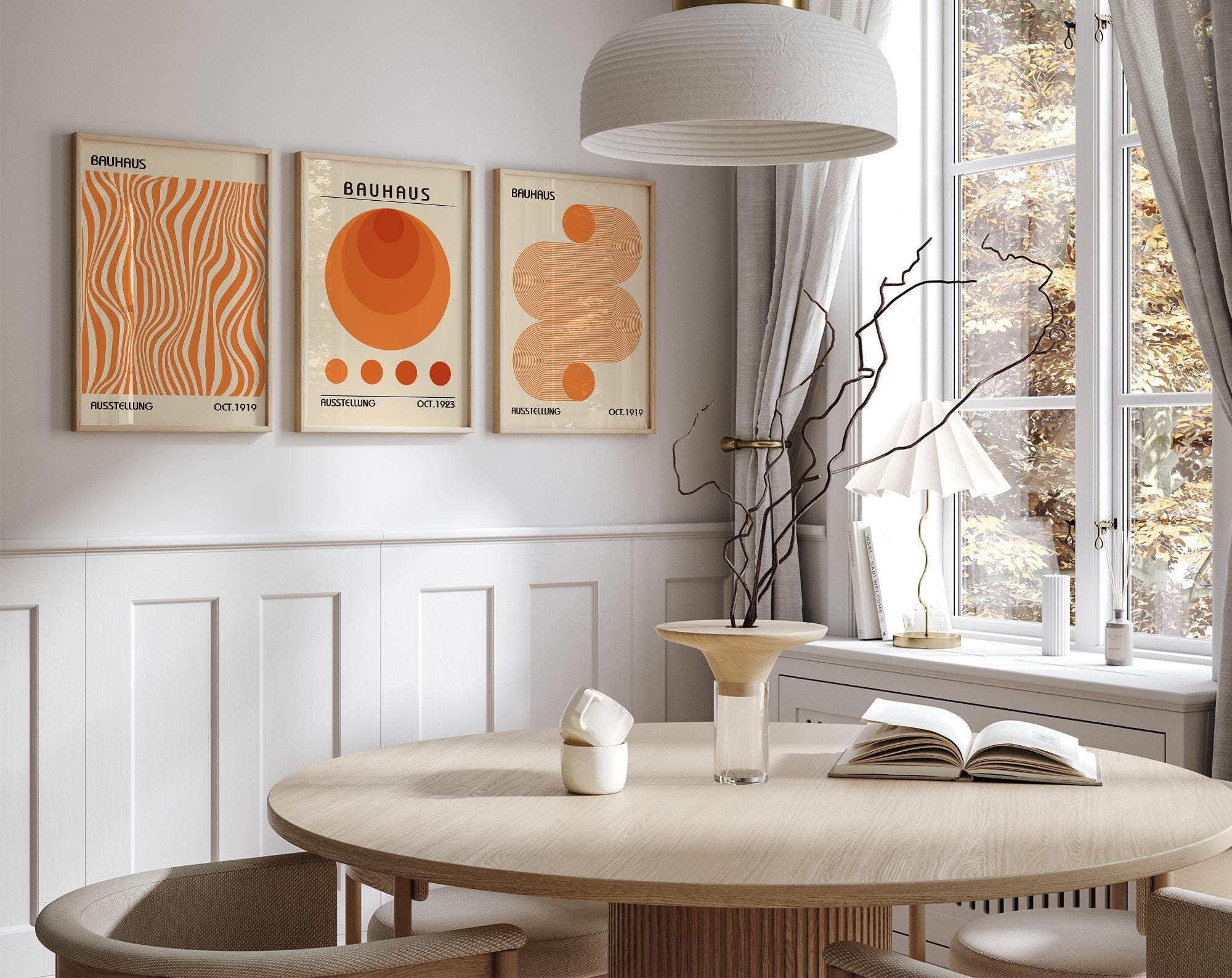 Bauhaus Geometric Print Set of 3 (gallery Wall ), Abstract Wall Art ...