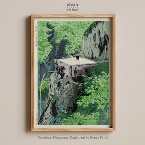 Poster delle sorgenti termali di Shirahone, arte di Kasamatsu, stampa giapponese d'epoca, arte delle sorgenti termali, paesaggio giapponese, arte tradizionale giapponese