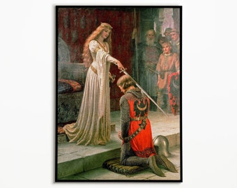 Edmund Blair Leighton, vintage print, wanddecoratie, renaissance, kunst aan de muur, vintage poster, oud schilderij, klassieke schilderijen