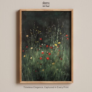 Wildflower Wall Art, Vintage Decor, Botanical Wall Decor, Landscape Art, Floral Art, Modern Home Decor