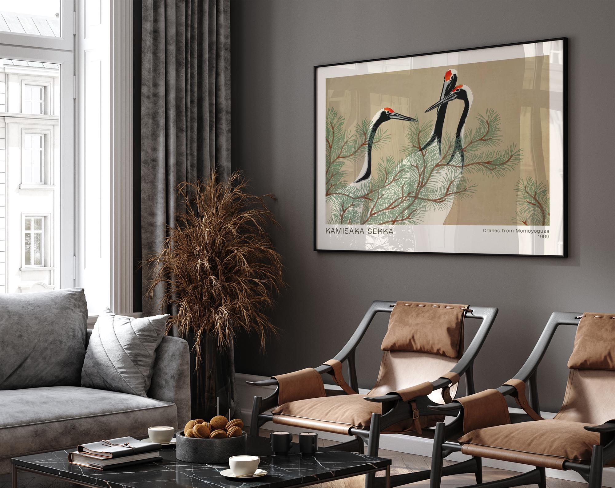 Cranes From Momoyogusa Print, Kamisaka Sekka Japanese Art Print