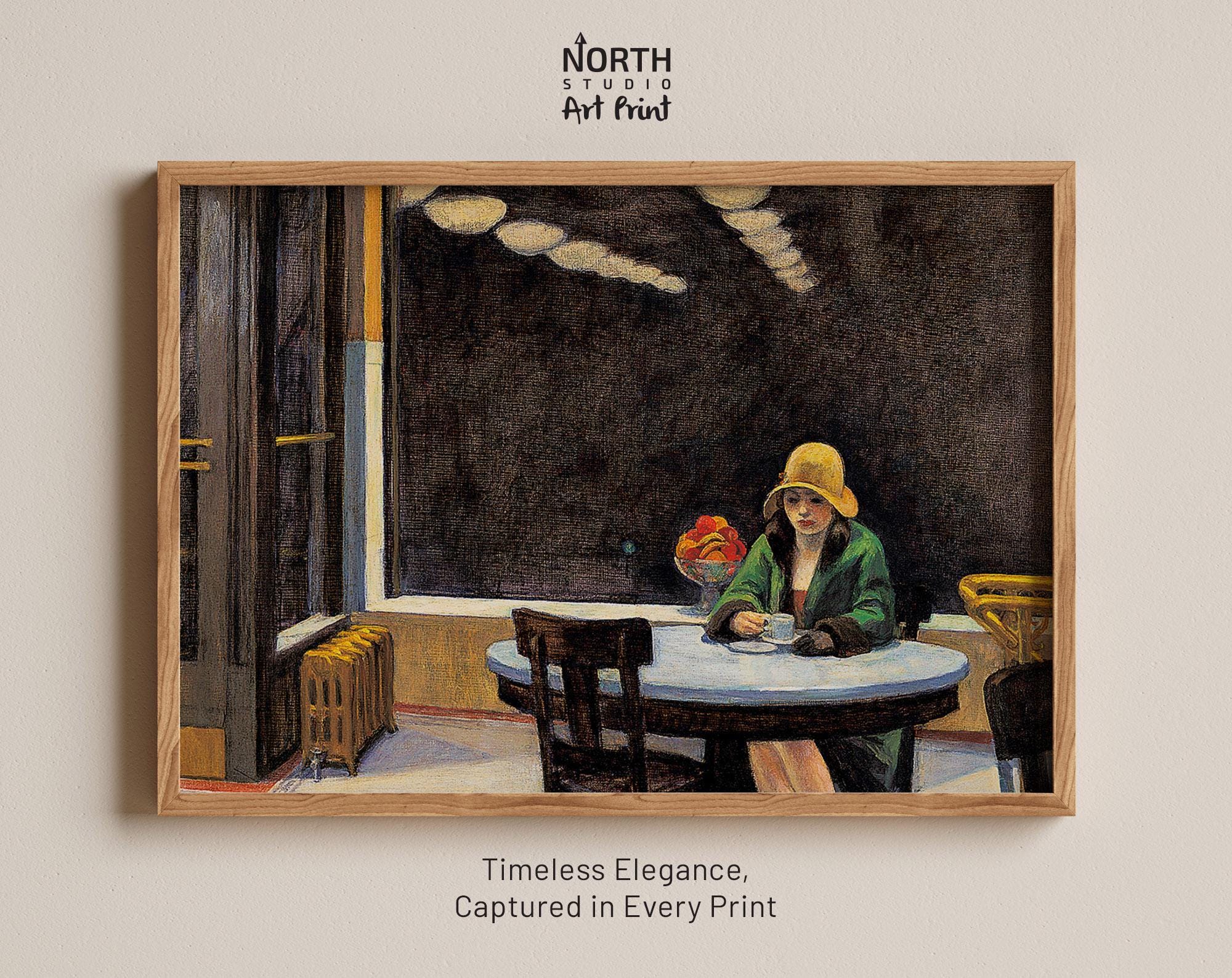 Edward Hopper Automat Poster, Realist Art, American Painter