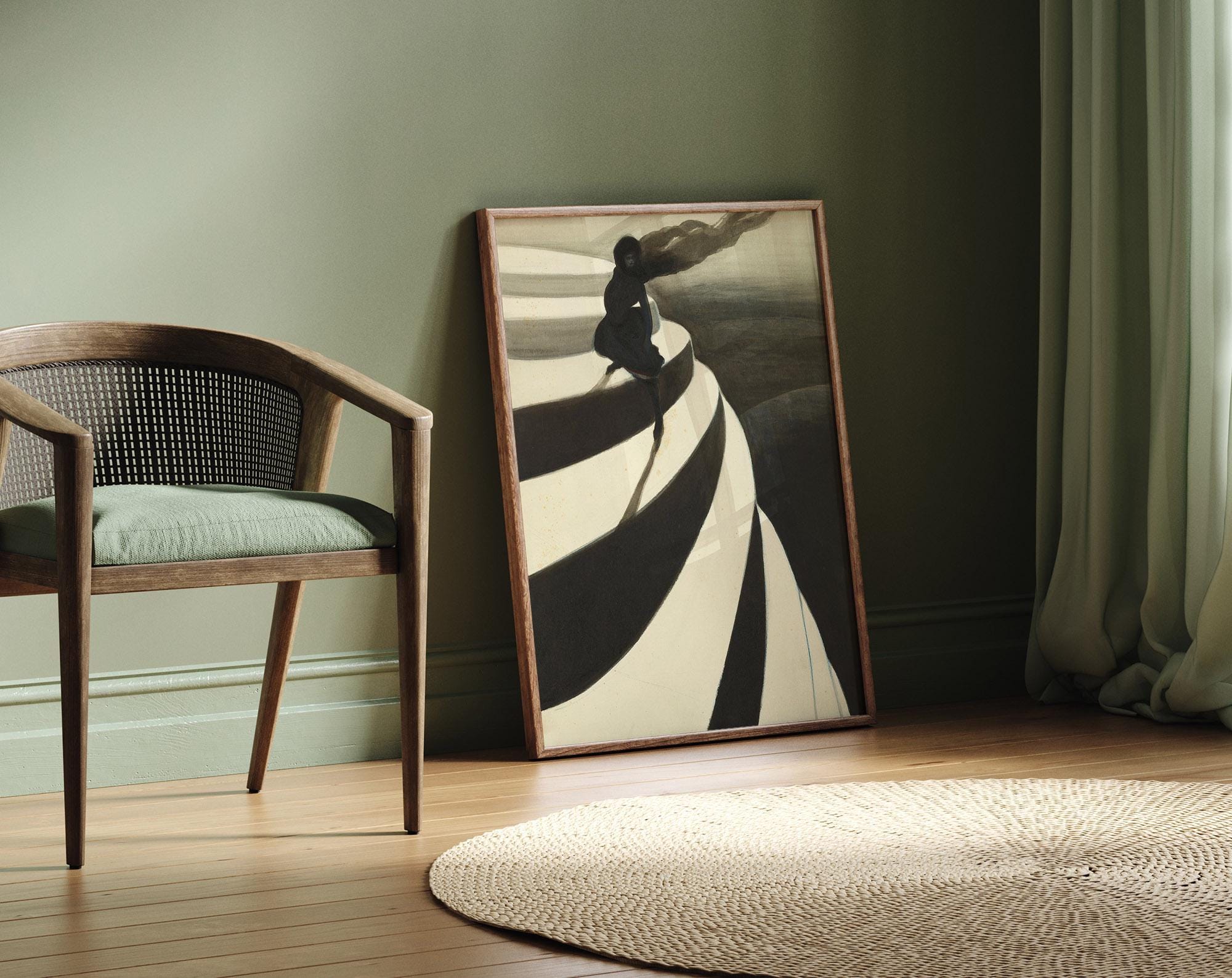 Vertigo Print, 1908 Artwork by Léon Spilliaert, Belgian Symbolist