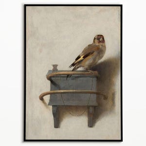 Chardonneret de Carel Fabritius, affiche d'art mural, impression d'affiche, décoration murale, impressions d'art, peinture dorée hollandaise, peinture d'oiseau, impression d'art, décoration nature,