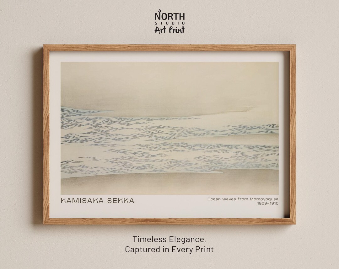 Ocean Waves Print, Kamisaka Sekka Japanese Sea Print, Vintage Wave