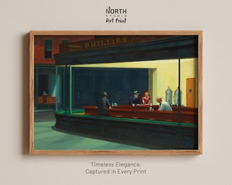 Nighthawks by Edward Hopper, Hopper Nighthawks, Wall Art, Modern Wall Art, Trendy Wall Art, Home Decor, Edward Hopper, Hopper