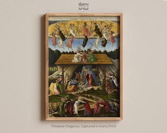 The Mystical Nativity by Botticelli - Classic Christmas Nativity Scene Art Print, Renaissance Religious Wall Decor for Holiday Interiors