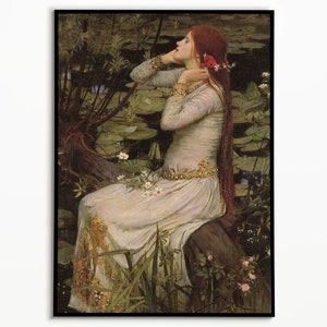 Ophelia John William Waterhouse Poster, Wall Art Decor, Poster Print, Classic Artwork, Wall Decor, British Academic Painting, Art Print Gift