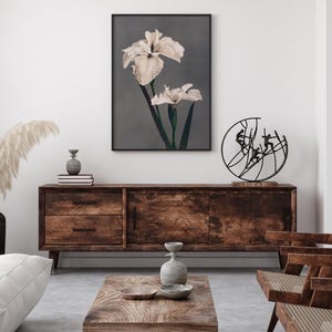 Japanese iris print, Vintage floral poster, Botanical wall decor, Elegant flower art, Asian nature print, Antique iris illustration image 2