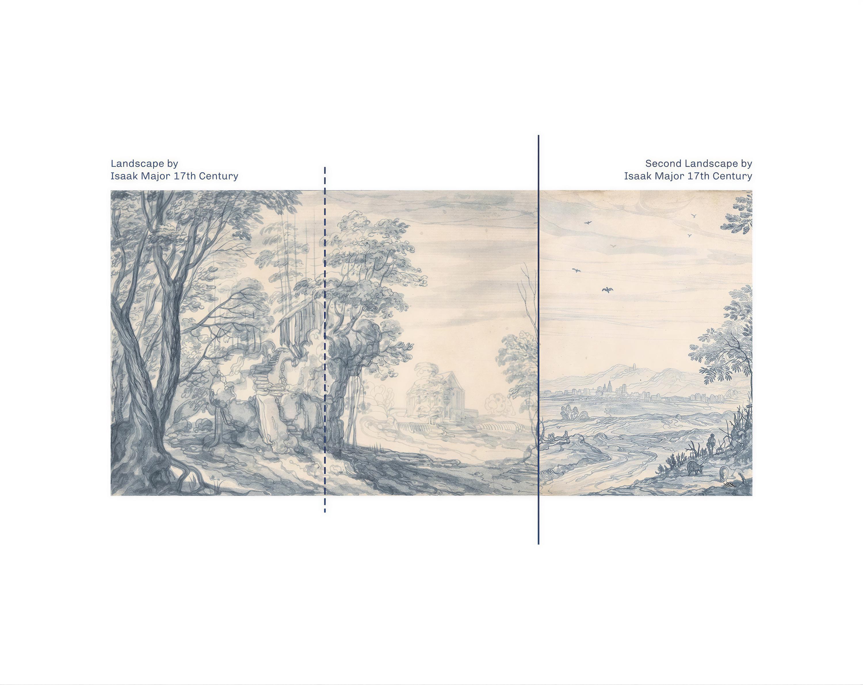 Blue Willow Wall Art Set of 3 Vintage Landscape Prints, Classic ...