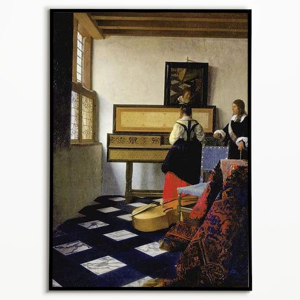 Vermeer The Music Lesson Poster, Wall Art, Poster Print, Wall Decor, Art Prints, Baroque Art, Classic Painting, Inspired Art,