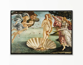 Birth of Venus by Sandro Botticelli, Vintage Aphrodite Goddess Print, Classic Renaissance Painting, Printable Wall Art,
