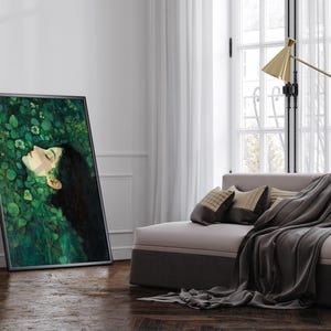 Mystical Art Print, Gothic Wall Decor, Dark Aesthetic Art, Dreamy Portrait, Moody Wall Art, Enchanted Nature, Witchy Home Decor #2 image 3