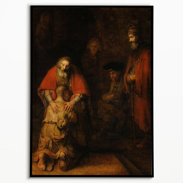 Rembrandt Return of the Prodigal Son Poster, Wall Art, Poster Print, Wall Decor, Art Prints, Baroque Art, Inspired Art, Redemption Story