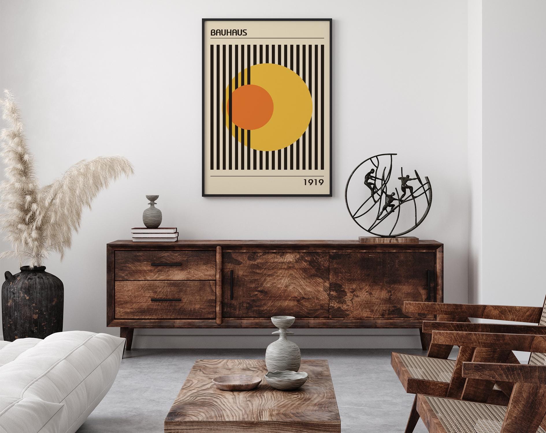 Bauhaus Geometric Print, Abstract Wall Art, Vintage Art, Mid