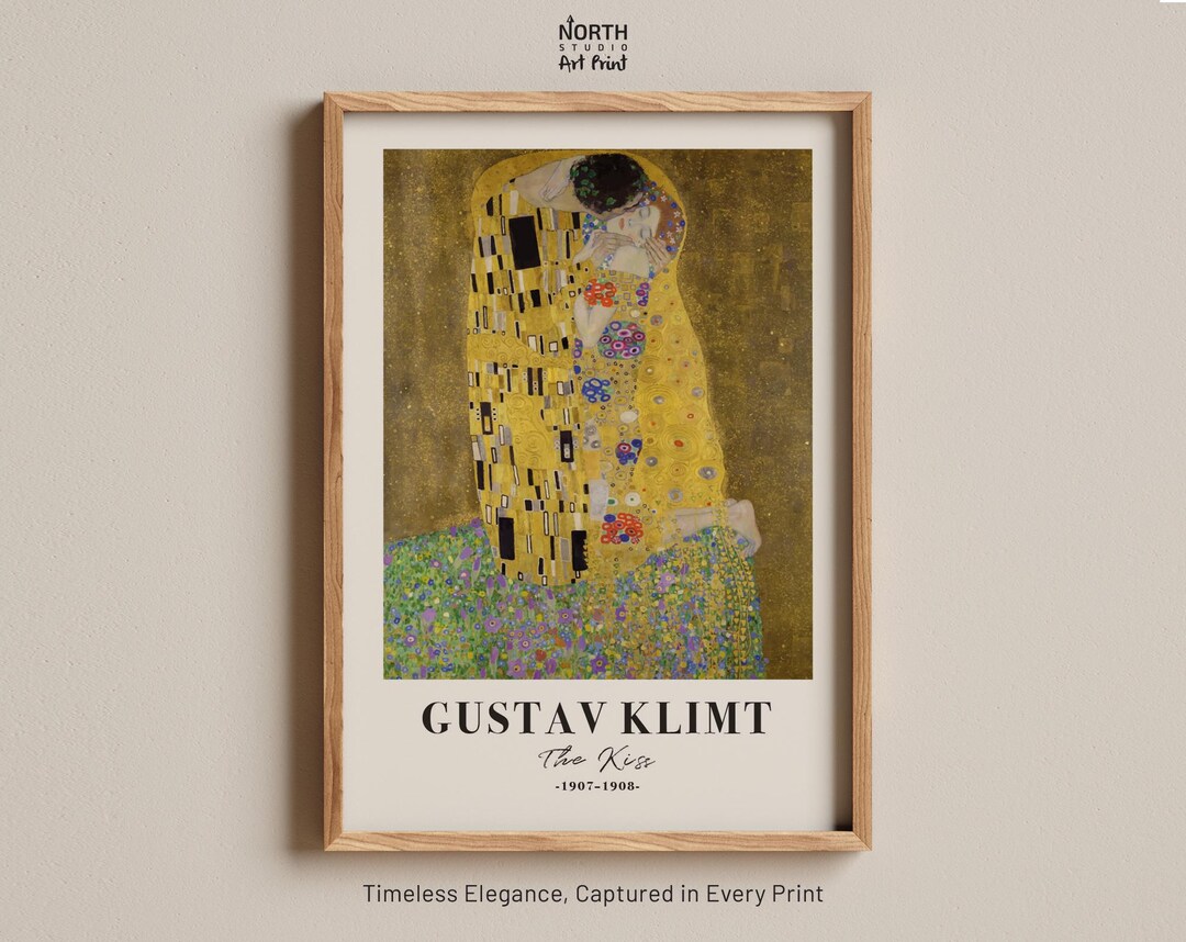 これから私たちは、 The Kiss Print, Gustav Klimt 1907 Romantic Art Print, Gold
