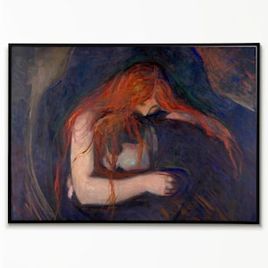 Póster de Edvard Munch "Amor y Dolor: Vampiros", Arte para Pared, Arte de Póster, Pintor Noruego, Arte Simbolista, Tema Amor y Dolor, Elegancia Artística