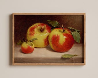 Study of Apples print, William Rickarby Miller painting, Classic apple study, Orchard harvest scene, Timeless food illustration