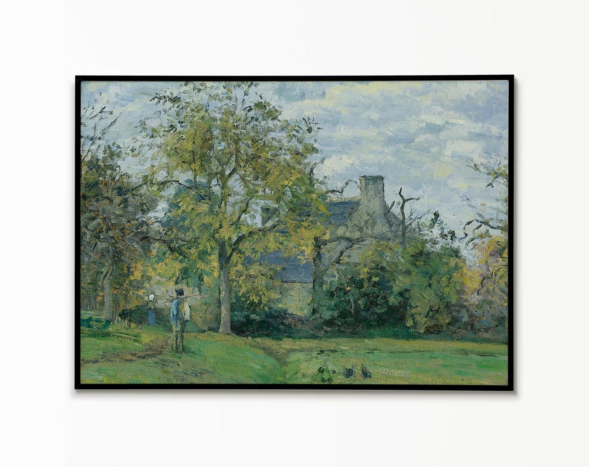 Pissarro Cottage Landscape Poster, Pissarro Poster Print, Wall Art