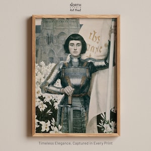 Giovanna d'Arco di Albert Lync Poster, Ritratto di donna modernista, Dipinto Art Nouveau, Pittore francese, Eleganza artistica