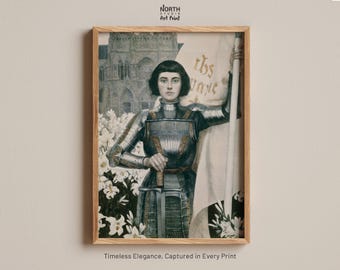 Joan of Arc by Albert Lync Poster, Modernist Woman Portrait, Art Nouveau Painting, French Painter, Artistic Elegance