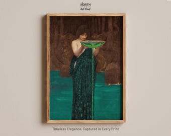 Circe Invidiosa Painting Poster, Wall Art Decor, Poster Print, Classic Artwork,  Greek Mythology, Pre-Raphaelite Art, Art Print Gift