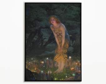 Midsummer Eve Painting Poster, Edward Robert Hughes Art Print, Wall Art Decor, Poster Print, Classic Artwork, Wall Decor, Art Print