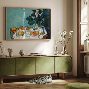 Cezanne Apples Primroses Painting Poster, Wall Art Decor, Art Reproduction, Wall Decor, French Impressionism, Art Print Gift image 2