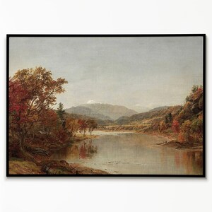 Herbst Fluss Wald Poster Wandkunst, Landschaft Kunst, Natur, Herbst Fluss Malerei, Fine Art Print, Home Deco, Landschaftsdruck