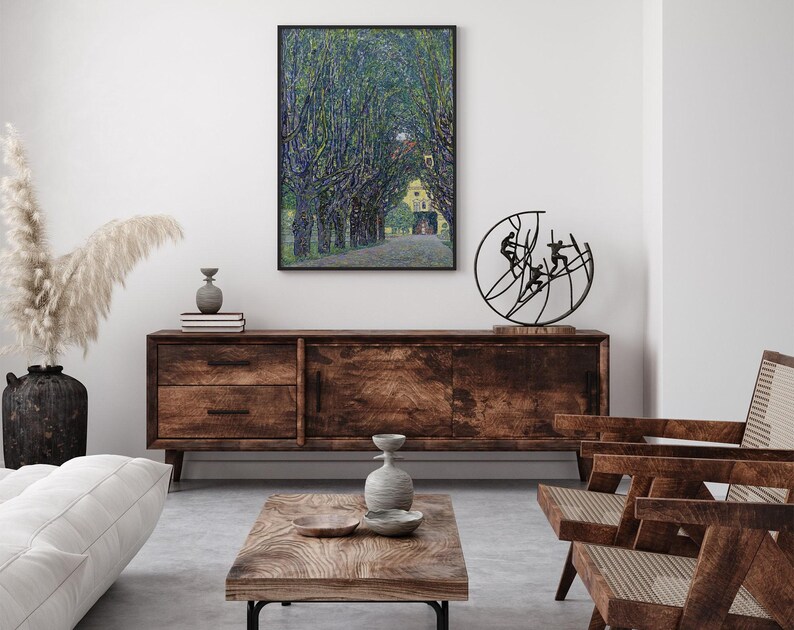 Gustav Klimt Avenue in the Park of Schloss Kammer Poster, Austrian Painter, Park Landscape Painting, Nature Theme, Artistic Elegance image 2