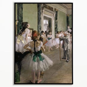 Edgar Degas Ballet Dance Class Impressionist Ballerina Poster, Inspired Poster, Wall Art, Fine Art Print Home Deco, Colorful Print image 1