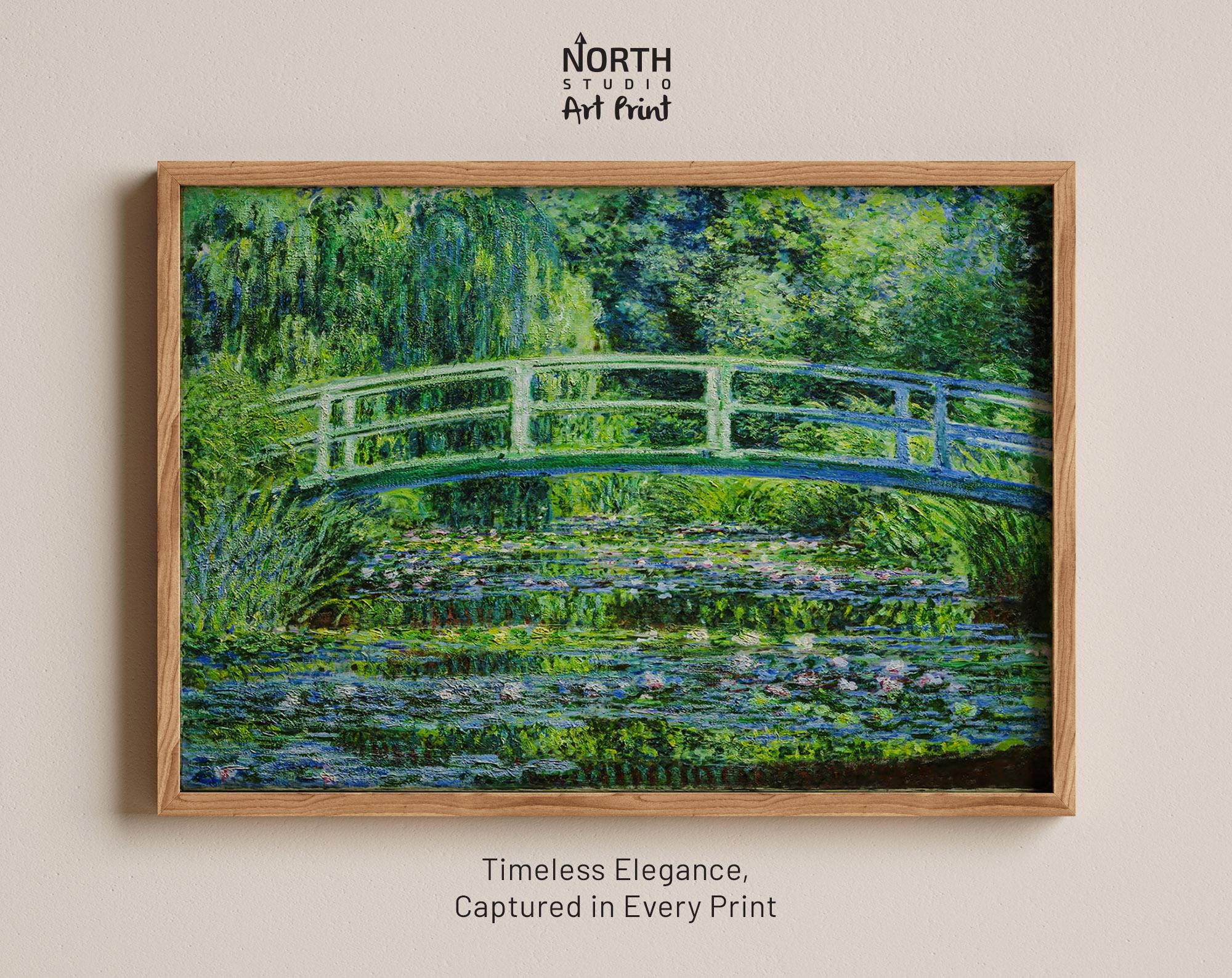 Los nenúfares de Claude Monet, póster de puente japonés, impresión artística de Monet, póster de Monet, arte mural de Monet, arte de Claude Monet, arte impresionista