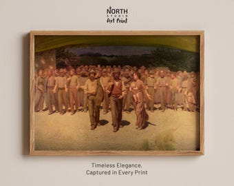 The Fourth Estate by Giuseppe Pellizza da Volpedo Print, Italian Art, Workers Painting, Social Realism Wall Art, Vintage Political Art