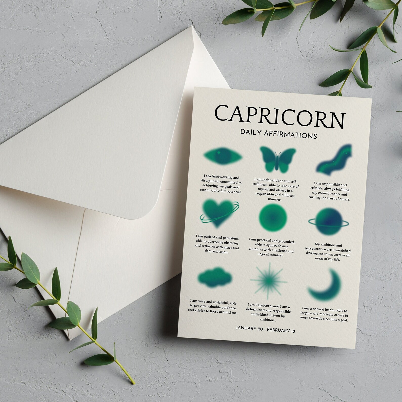 Capricorn Wall Art Printable Zodiac Wall Art Gift for Etsy