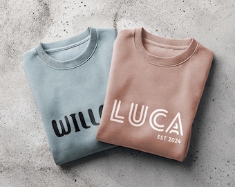 Custom Baby Tracksuit – Personalised Name Jumper & Pants, Newborn Gift, Baby Outfit, Baby Shower Present, Neutral Baby Clothes