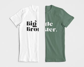 Personalised Matching sibling Tshirts - Big Sister, Little Sister TShirts - Big Brother, Little Brother Tops. New sibling announcement