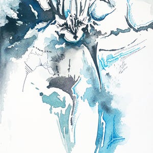 XIII. Tod. Tarot Symbole auf strukturiertem Aquarellpapier. Als und Kunstdruck oder metaphorische Karte zur Meditation